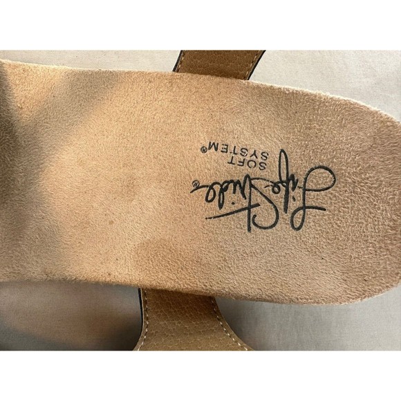 Life Stride Soft System Flex Blue Suede Strappy Sandals Cork Wedge Women's 8 W - Picture 12 of 13